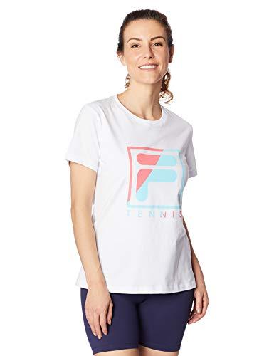 Camiseta Soft Urban Acqua, Fila, Feminino, Branco/Rosa Coral/Azul Neon, M