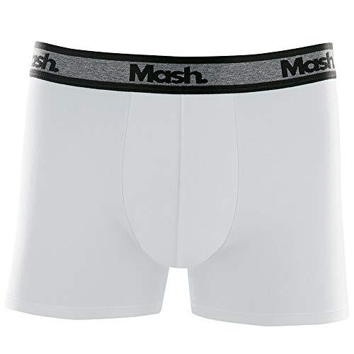 Mash Boxer Cotton Liso, Masculino, Branco, GG