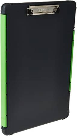 Dexas Prancheta de armazenamento tamanho legal GG Slimcase 2, cinza com clipe verde, 39,4 x 26,6 cm