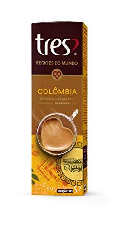 Cápsula de Café Espresso, Colômbia, Regiões Do Mundo, 10 Unidades, Tres, 3 Corações