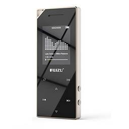 RUIZU D05 Mp3 Player com Bluetooth, leitor de música com rádio FM, alto-falante integrado, botão de toque de metal pesado, reprodução de 80 horas, 128 GB expansível