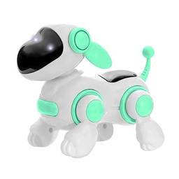 Robô Cachorro Brinquedo Com Face Digital Movimento Luz LED E Música Estimula Coordenação Motora Cores Verde, Rosa E Azul LINHA PREMIUM SYANG (VERDE)