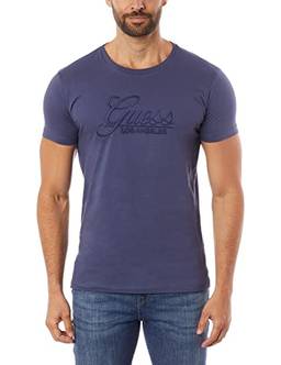 T-Shirt Bordado, Guess, Masculino, Azul, P