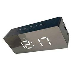 Baoblaze Despertador Digital Eletrônico com Visor de Temperatura 12H / 24H Presente Preto