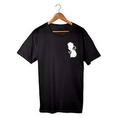 Camiseta Unissex Naruto Sasuke Raposa Sharingan Anime 100% Algodão (Preto, G)