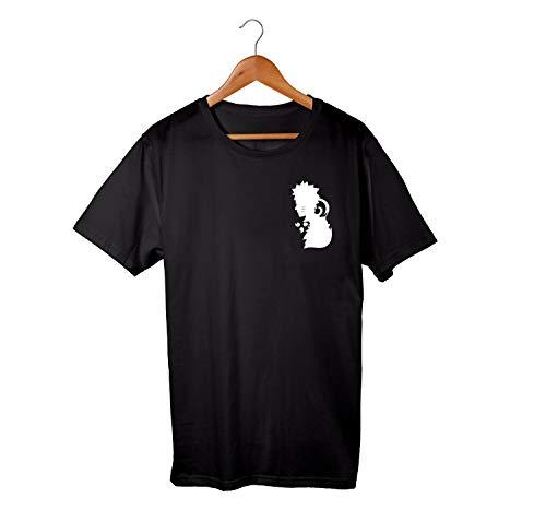 Camiseta Unissex Naruto Sasuke Raposa Sharingan Anime 100% Algodão (Preto, M)