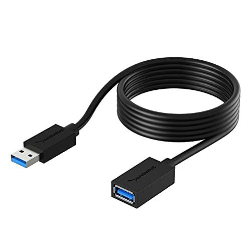 Sabrent 22AWG Cabo de extensão USB 3.0 – A-Male para A-Female [Preto] 1,83 m (CB-3060)