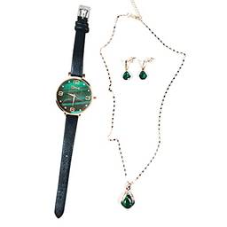Moniss Conjunto de presente de 4 peças de colar de relógios femininos para mulheres, moda feminina, joias para presentes para meninas e mulheres