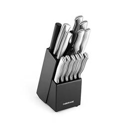 Conjunto de facas de aço inoxidável Farberware 5152497 com 15 peças de alto carbono e bloco de facas