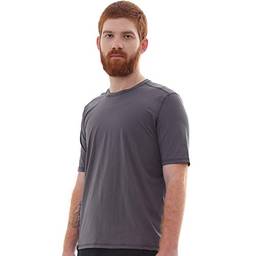 Camiseta UV Protection Masculina Manga Curta UV50+ Tecido Ice Dry Fit Secagem Rápida – P Cinza