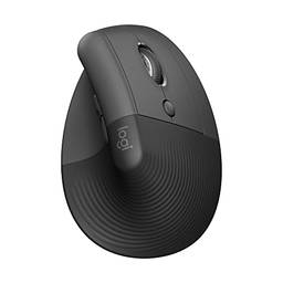 Mouse Sem Fio Logitech Lift Vertical com Design Ergonômico para Redução de Tensão Muscular, Cliques Silenciosos, Conexão Bluetooth ou USB Logi Bolt, Compatível com Windows/macOS/iPadOS - Grafite