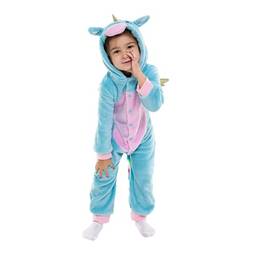 Pijama Infantil Pelúcia Fleece Unicórnio Com Capuz (6 Anos)