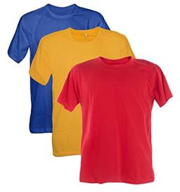 Kit 3 Camisetas Poliester 30.1 (Azul Royal, Amarelo Ouro, Vermelho, GG)