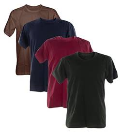 Kit 4 Camisetas 100% Algodão 30.1 Penteadas (Marinho, Verde Musgo, Marrom, Vinho, P)