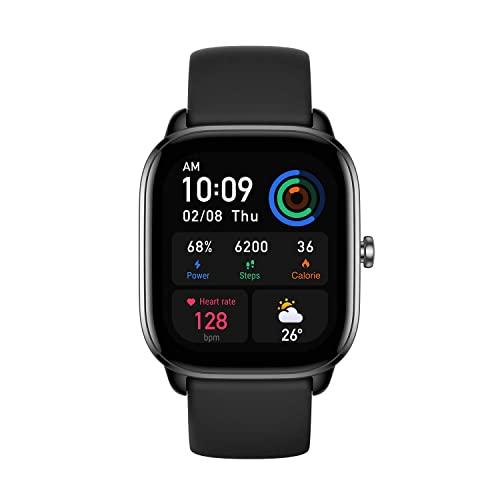 Amazfit GTS 4 MINI Smartwatch, com GPS e Alexa integrados, tela AMOLED HD de 1,65", bateria com duração de 15 dias para telefone Android compatível com iPhone (Black)