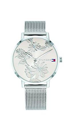 Tommy Hilfiger Relógio feminino de quartzo de aço inoxidável com pulseira de aço inoxidável, prata, 16 (modelo: 1781920)