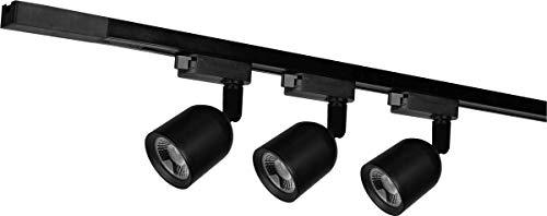 Kit Trilho com 3 Spots em LED Bivolt 6500K Branco frio, Avant, preto, Medidas A - B - C- D- mm