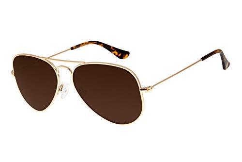 Óculos de Sol Unissex Chilli Beans Aviador Dourado, OCMT2511 0221