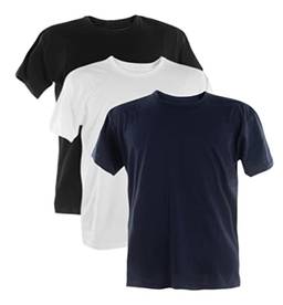 Kit 3 Camisetas PLUS SIZE 100% Algodão (Preto, Branco, Marinho, XGGGG)