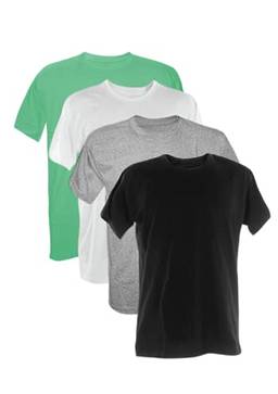 Kit 4 Camisetas Poliester 30.1 (Preto, Mescla, Branco, Verde Bebe, GG)