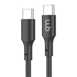 WB Cabo USB-C e USB-C 1 metro 60W Preto nylon trançado compatível com Apple e Andoid