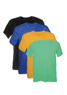 Kit 4 Camisetas Poliester 30.1 (Verde Bebe, Ouro, Royal, Preto, GG)