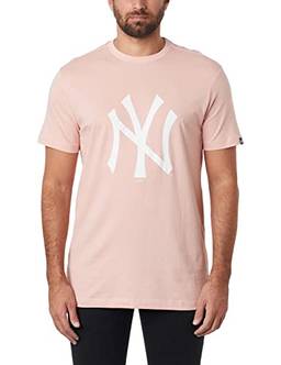 Camiseta básica New Era NY Yankees Masculino, Rosa, P