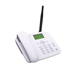 Kiboule Telefone Fixo Wireless 4G Desktop Suporte Telefônico GSM 850/900/1800 / 1900MHZ Cartão SIM Telefone Sem Fio com Antena Rádio Despertador Função SMS para Casa Home Call Center Escritório Empresa Hotel