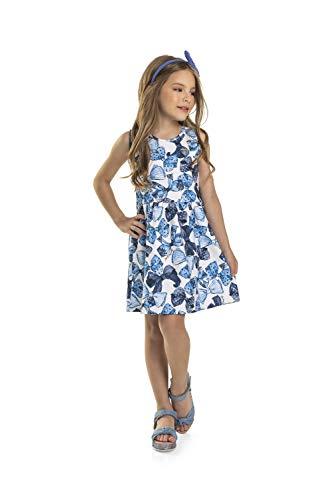 Vestido Infantil em Malha Jacquard Quimby Feminino, Azul, 02