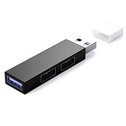 Moniss Adaptador mini USB portátil de 3 portas USB hub multifuncional 3 em 1 hub USB conversor de extensão para PC laptop preto