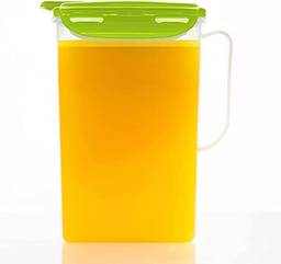 LOCK & LOCK Jarra de água para porta de geladeira Aqua com alça, jarra de plástico livre de BPA com tampa flip, perfeita para fazer chás e sucos, 2 litros, verde