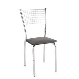Cadeira para Cozinha Assento Estofado 426 Unimóvel Cromado/preto