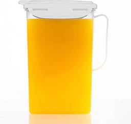 LOCK & LOCK Jarra de água para porta de geladeira Aqua com alça, jarra de plástico livre de BPA com tampa flip, perfeita para fazer chás e sucos, 2 litros, branca
