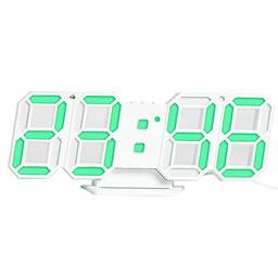 Staright 3D LED Relógio Digital Relógio de Mesa Eletrônico Despertador Parede Brilhante Pendurado Relógios Verde