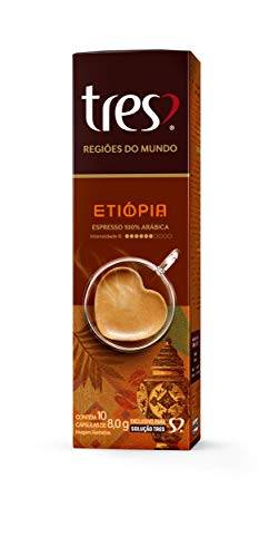 Cápsula de Café Espresso, Etiópia, Regiões Do Mundo, 10 Unidades, Tres, 3 Corações