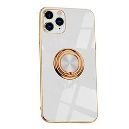 SHUNDA Capa para iPhone 11 Pro Max, capa ultrafina de silicone macio TPU com absorção de choque, capa com suporte magnético para iPhone 11 Pro Max 6,5 polegadas - branca