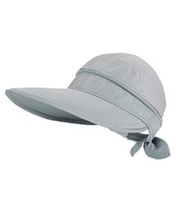 Chapéus para mulheres UPF 50+ protetor solar UV chapéu viseira de praia conversível (cinza)