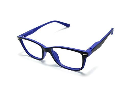 Armação Óculos Infantil Com Lentes Sem Grau Jc-1019 Idade:4 A 10 Anos;Cor:Preto-Azul Escuro