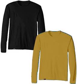 KIT 2 Camisetas UV Protection Masculina UV50+ Tecido Ice Dry Fit Secagem Rápida – EGG Preto - Caramelo