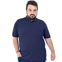 Camisa Polo Básica Masculina Plus Size (Azul Marinho, G2)