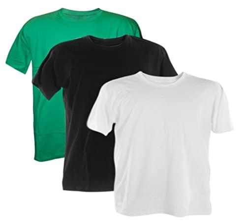 Kit 3 Camisetas PLUS SIZE 100% Algodão (Bandeira, Preto, Branco, XGG)