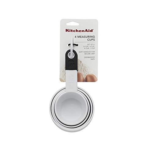 KitchenAid Copos de medição clássicos, conjunto de 4, branco/preto