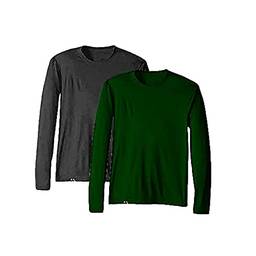 KIT 2 Camisetas UV Protection Masculina UV50+ Tecido Ice Dry Fit Secagem Rápida – P Cinza - Verde
