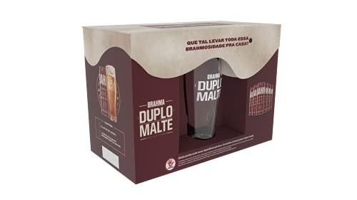 Kit Cerveja Brahma Duplo Malte - 6 Latas 350ml + 1 Copo Brahma 350ml