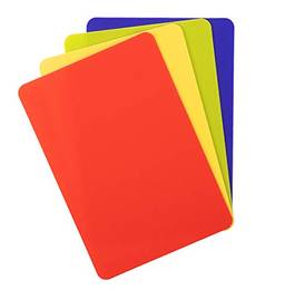 Dexas Conjunto de 4 mini tábuas de corte flexíveis Grippmat resistentes, 14 x 20 cm, azul, verde, amarelo, vermelho, 14 x 20 cm
