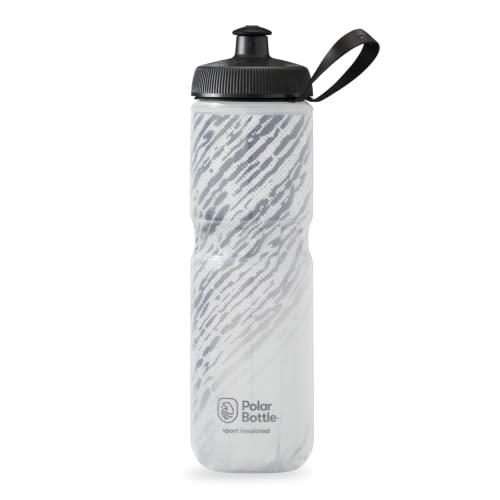 Polar Bottle Garrafa de água esportiva isolada – livre de BPA, garrafa esportiva e de bicicleta com alça (Nimbus – Storm Carvão/Branco, 700 ml)