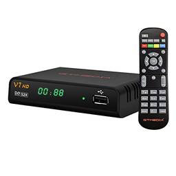 Caixa DVB-S/S2/S2X, V7 HD DVB-S/S2/S2X TV Digital Set Top Box Receptor de Sinal de TV Decodificador HD 1080P Receptor de Transmissão de Vídeo Digital com Controle Remoto
