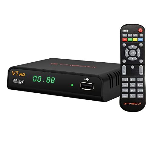 Caixa Dvb-S/S2/S2X,V7 HD DVB-S/S2/S2X TV Digital Set Top Box Receptor de Sinal de TV Decodificador HD 1080P Receptor de Transmissão de Vídeo Digital com Controle Remoto