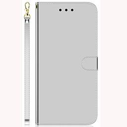 Capa carteira espelhada XYX para Xiaomi Redmi Note 9S/Note 9 Pro, capa protetora de couro PU com superfície espelhada, fecho magnético, compartimentos para cartão, suporte, alça de pulso, prata