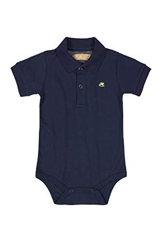 Body Bebê Polo em Suedine Masculino, Azul, 02